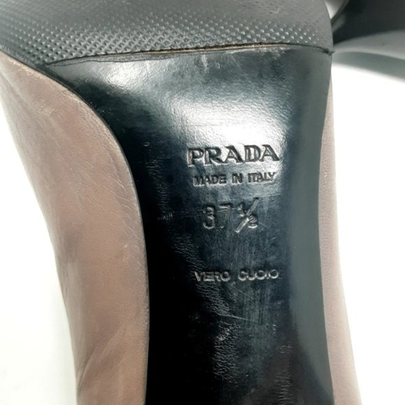 Prada Leather Oxford Pointy Pumps 37.5 - Picture 8 of 9